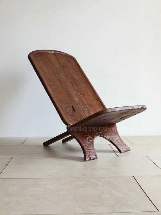 Jijifeng replicas African tribal fork-shaped chairs, ancient wood dismantled leisure chairs, vintage homestay and hotel ornaments