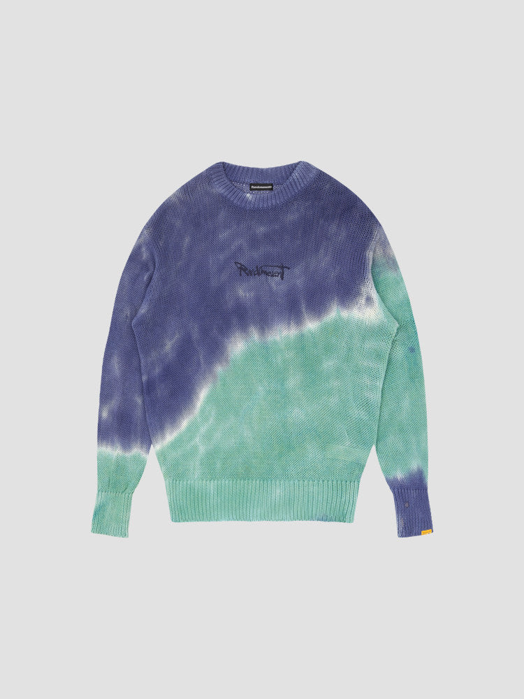 Randomevent Spring Couple Knitted Waves Zero Dye Distressed Sweater Unisex