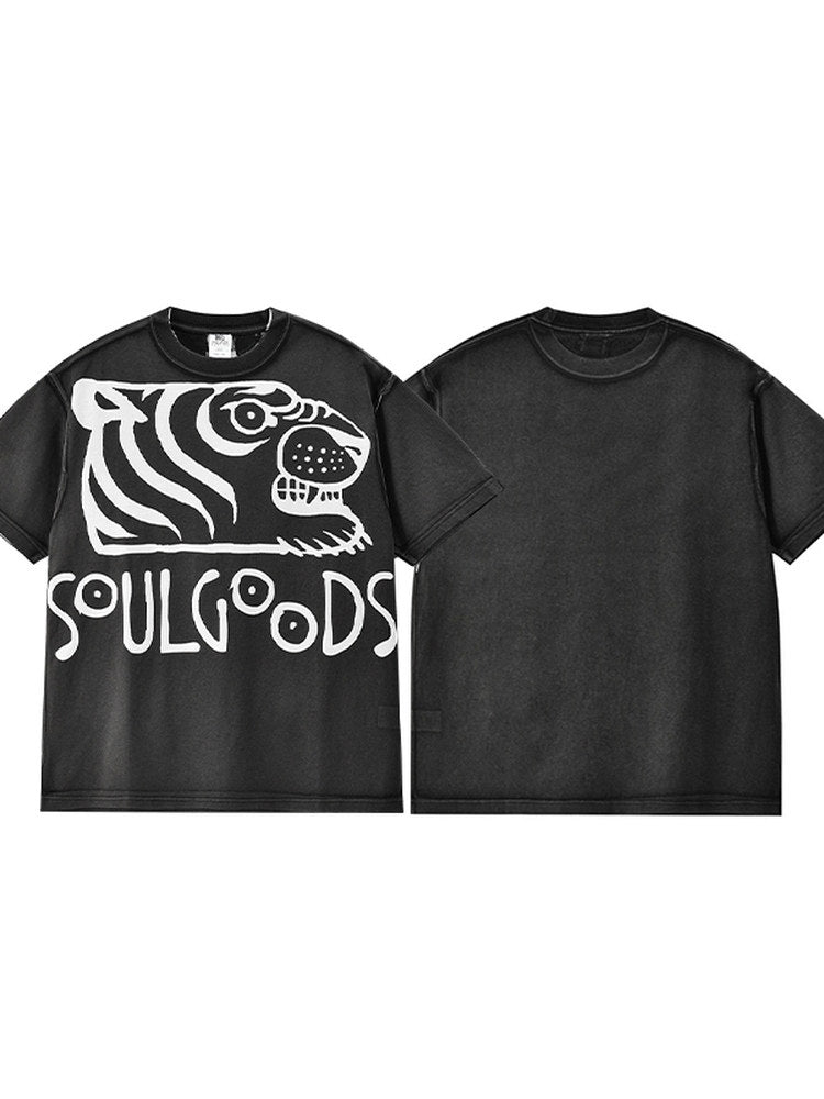 SOULGOODS AOP TIGO Big Tiger Head Print T-Shirt