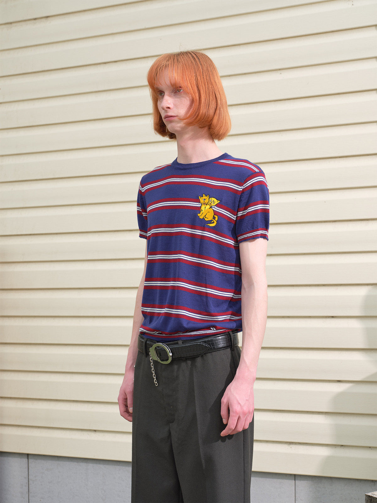 SONGAADON 26FW German Yangtze 100% wool knit sweater short-sleeve