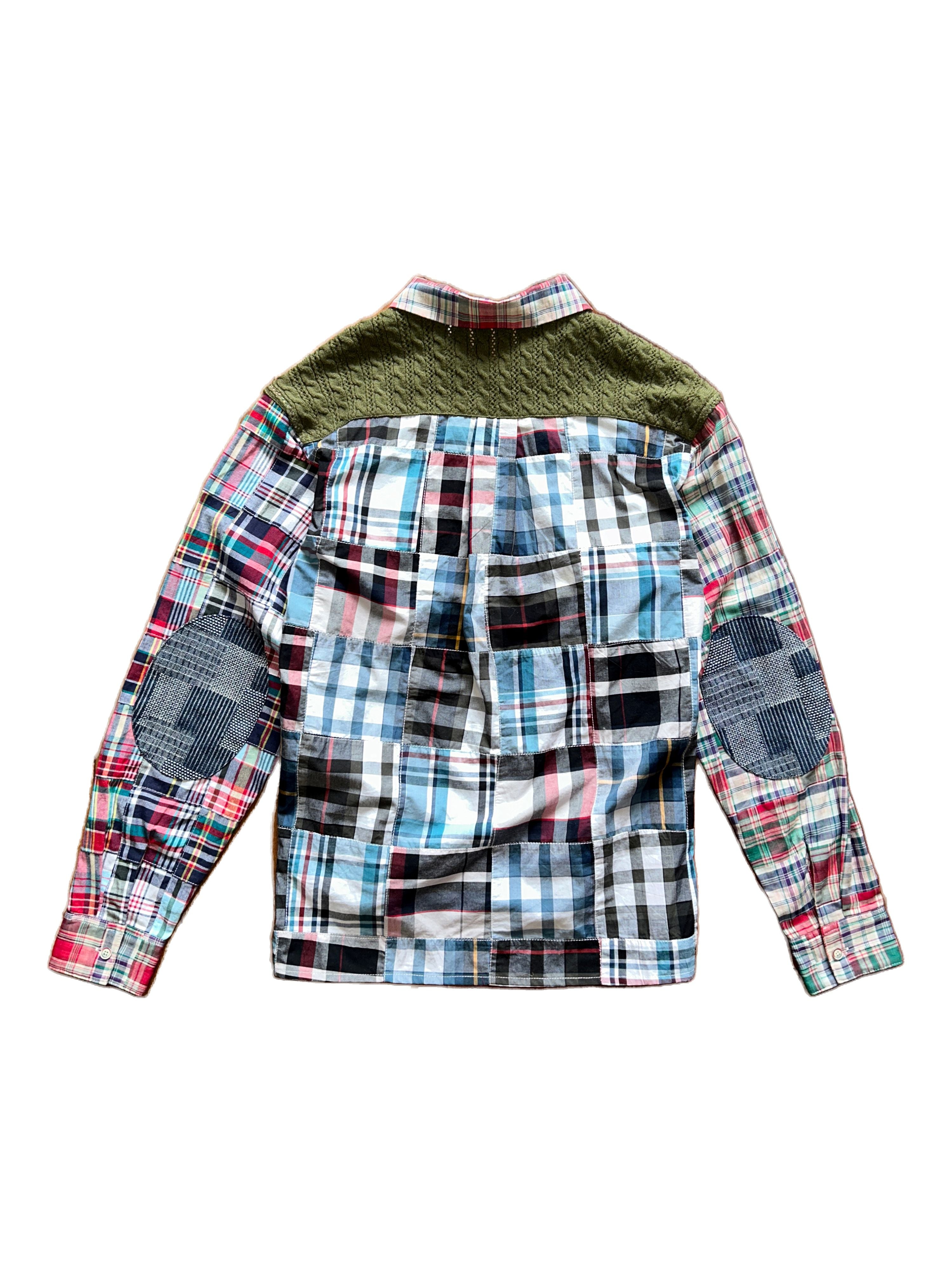 Yan L. Spliced Heavy Plaid Patchwork Long Sleeve Shirt