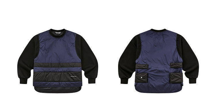 FMACM Men & Kuang 3M New Shirley Vest Patchwork Crew Neck Sweatshirt Loose Casual 2025 Autumn/Winter New Arrival