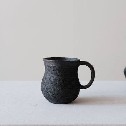 Jieduo Black Pottery Tibetan Area Handmade Black Pottery Coffee Cup, Milk Tea Cup, Water Cup, 280ml