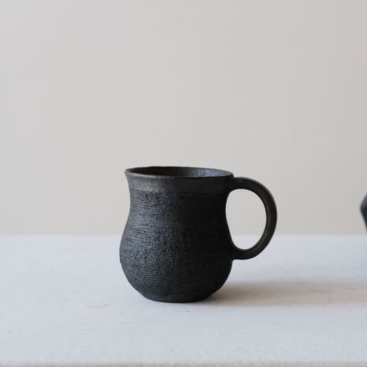 Jieduo Black Pottery Tibetan Area Handmade Black Pottery Coffee Cup, Milk Tea Cup, Water Cup, 280ml