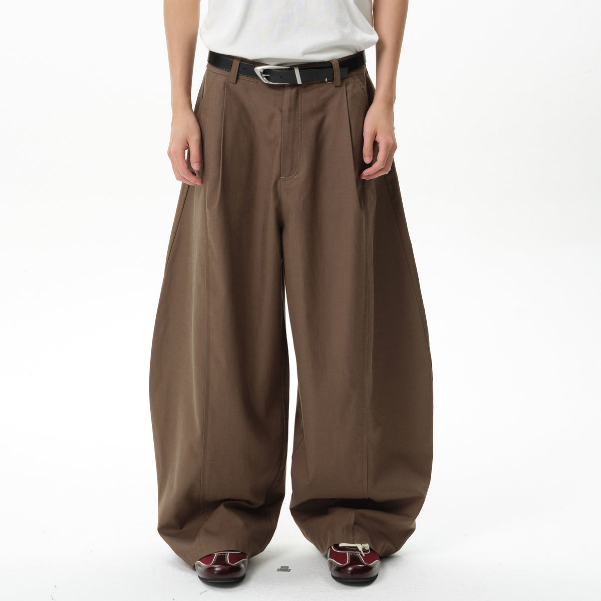 RoaringWild A Arch Lyocell Twill Cocoon-Cut Loose Curved Blade Pants Casual Pants