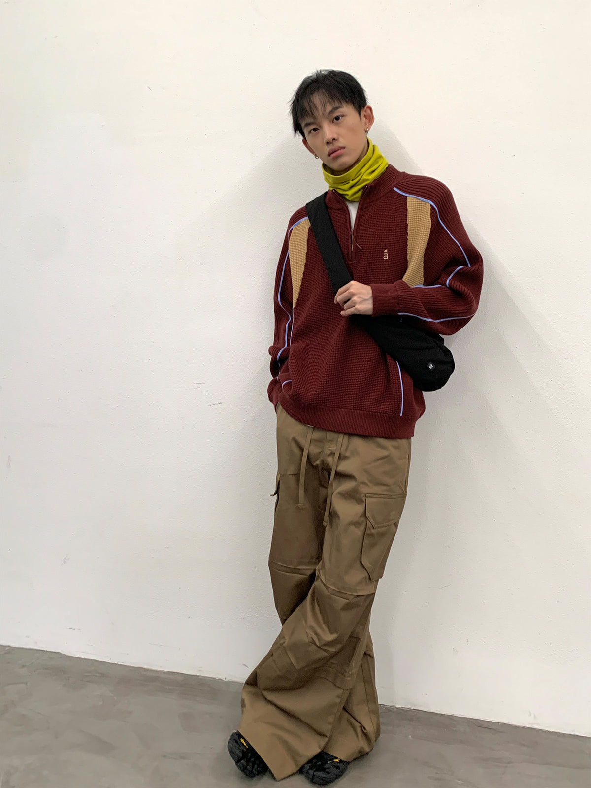 RoaringWild A Arch Roaring Beast panelled contrasting knitwear autumn/winter couple sweater men's coat