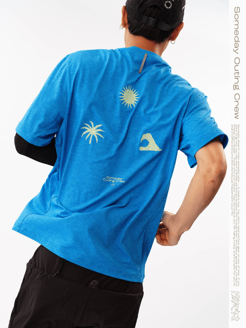 SOC Yiri Tongtu Series 7A Antibacterial Quick-Dry T-shirt Crew Neck Back Print Top Lightweight Sports Short Sleeve Men's Clothing