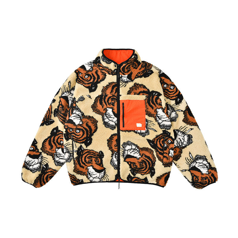 SOULGOODS Soul Tiger Official Full Tiger Head Polar Fleece Jacket Warm Daily Autumn and Winter New Product 25FW