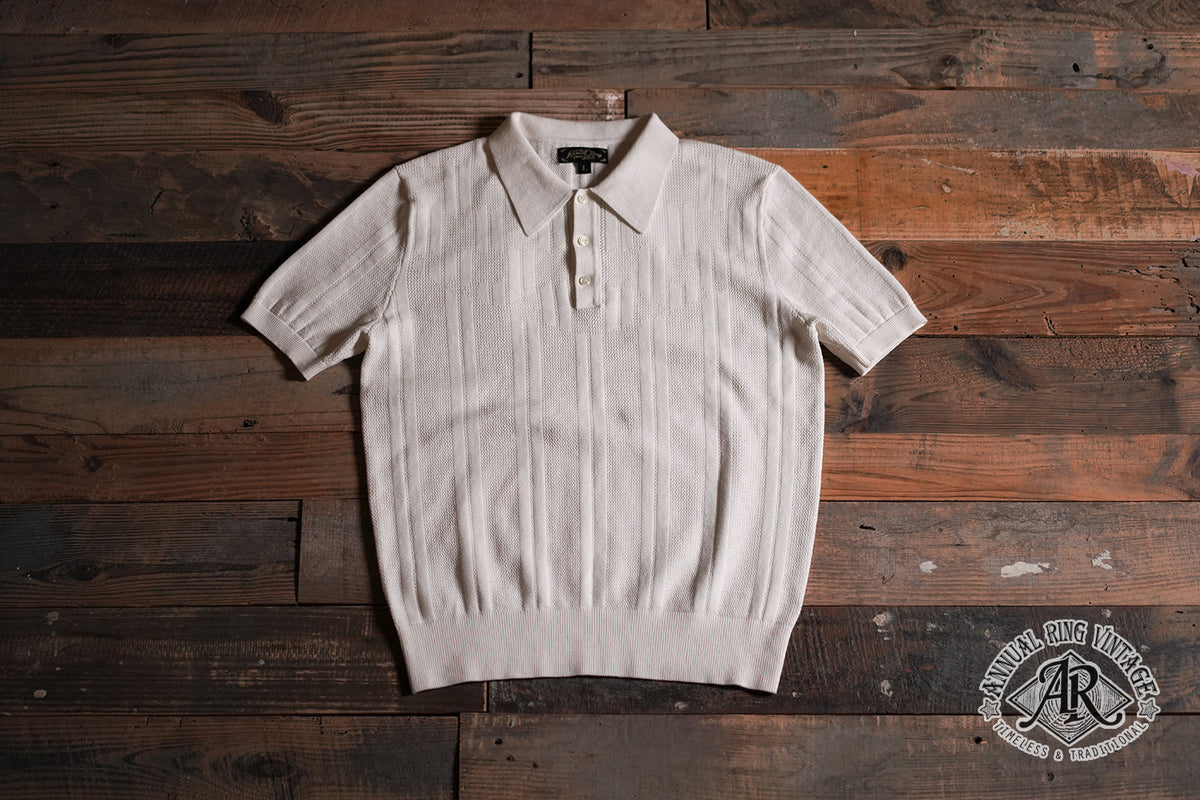 AnnualRing Annual Ring Tailor Lapel Knit Polo Shirt American Retro Casual Xinjiang Cotton Short Sleeve T-Shirt Summer