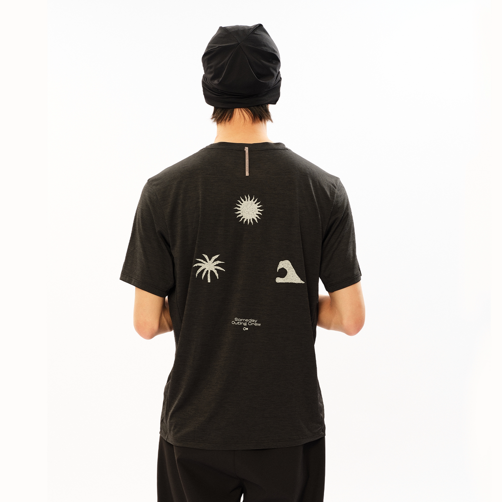 SOC Yiri Tongtu Series 7A Antibacterial Quick-Dry T-shirt Crew Neck Back Print Top Lightweight Sports Short Sleeve Men's Clothing