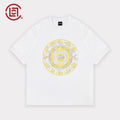 CLOTTEE by CLOT, Chinese-style compass print loose short-sleeve T-shirt, unisex summer cooling pure cotton top K