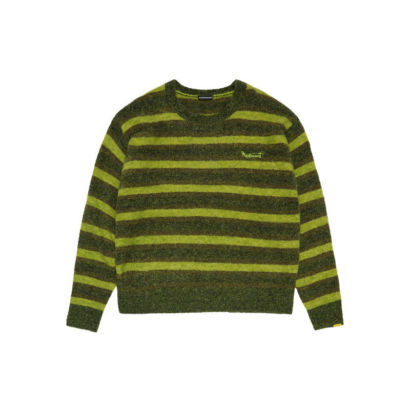 Randomevent Spring Contrasting Striped Sweater Couple Knit Top Slouchy