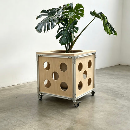 Creative aluminum profile flower stand Minimalist and high-value movable green plant shelf Coffee shop decorative flower holder