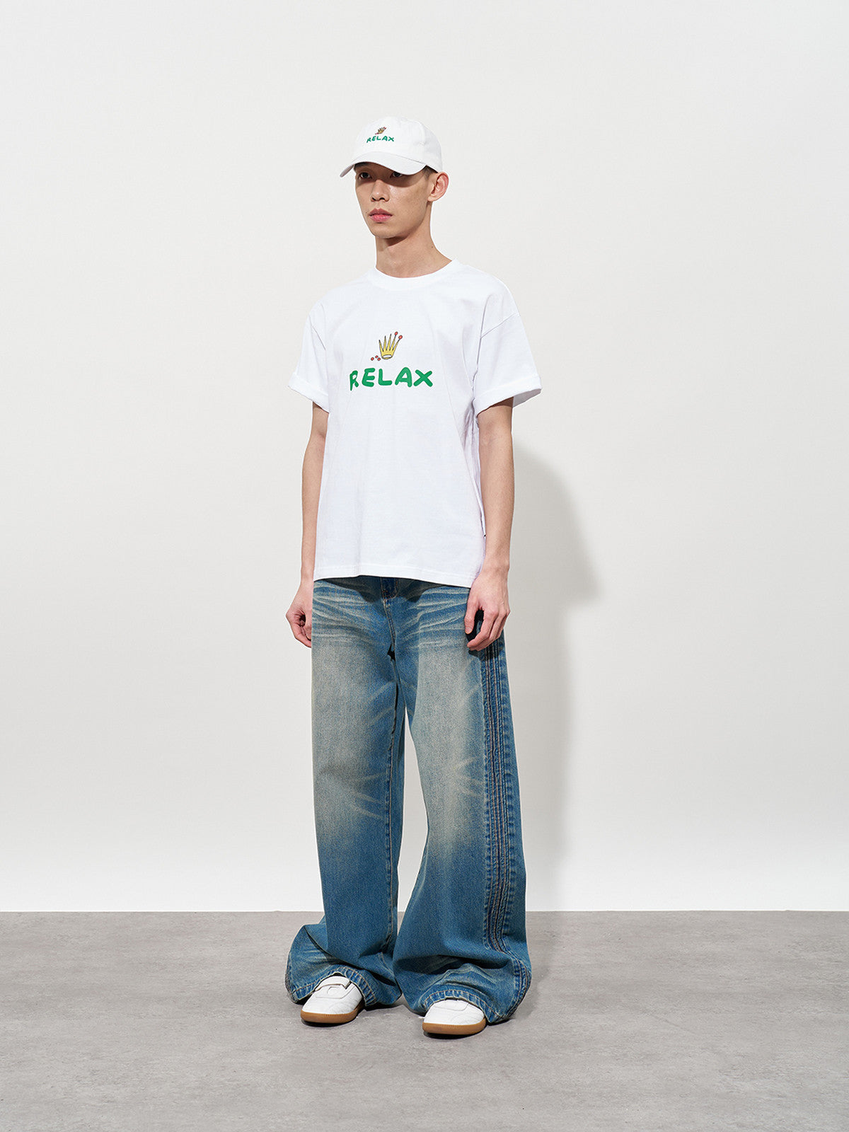 Men and Kuang FMACM lightheartedly parody tennis ball print T-shirt