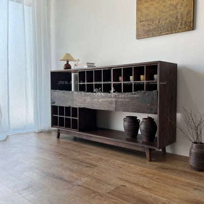 Surprise Wind Extended Ridgeline Sideboard Solid Wood Sideboard Original Design Owl Wood Drawer Sideboard Coffee Cabinet