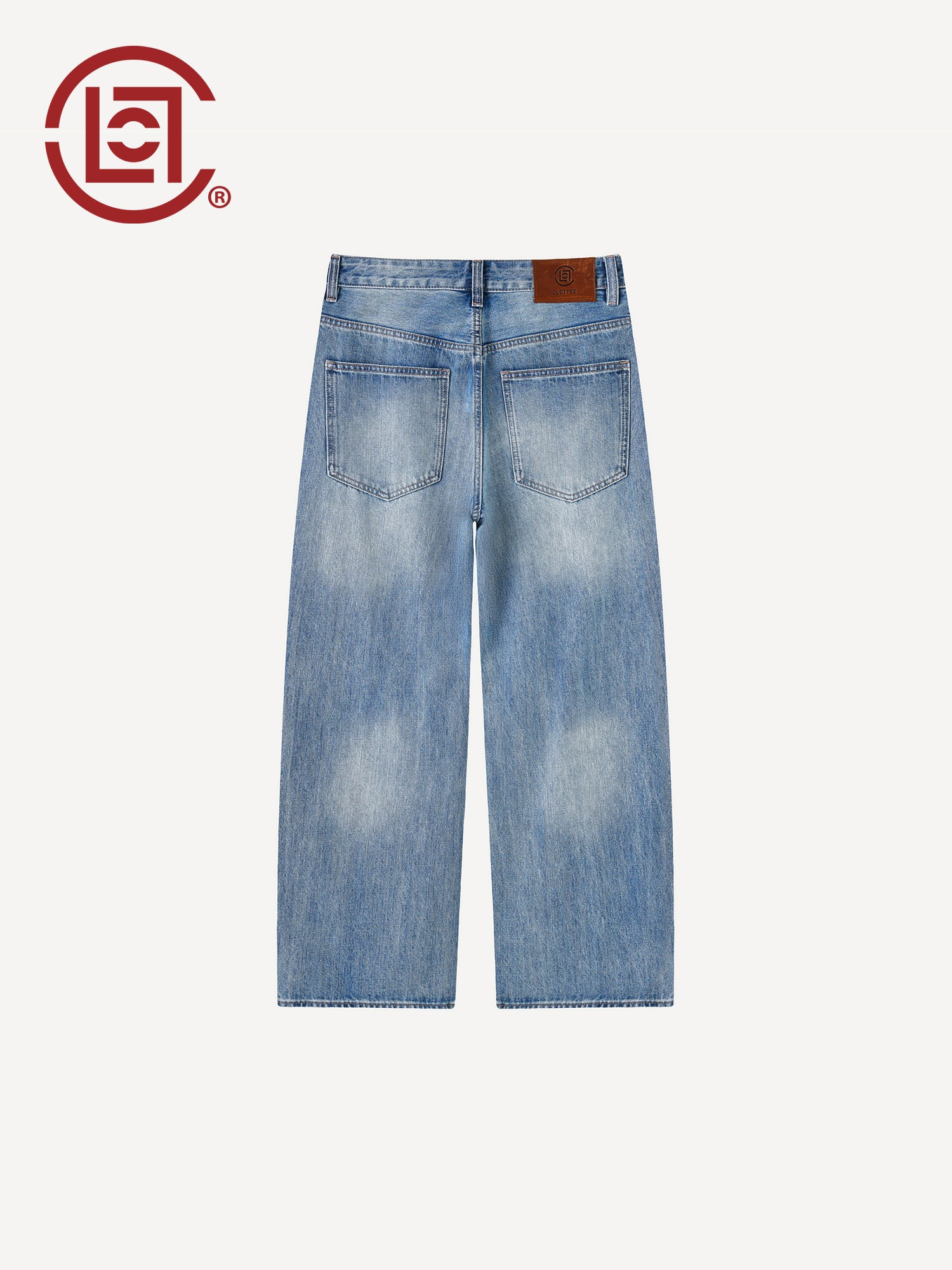 CLOTTEE by CLOT Street Ink Splash Wide-Leg Jeans for Men, New Autumn Trendy Loose Straight-Leg Long Pants K