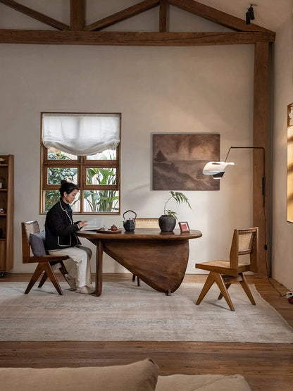 Calf Table \ Imported solid wood designer homestay creative dining table, vintage wabi-sabi style tea table workbench