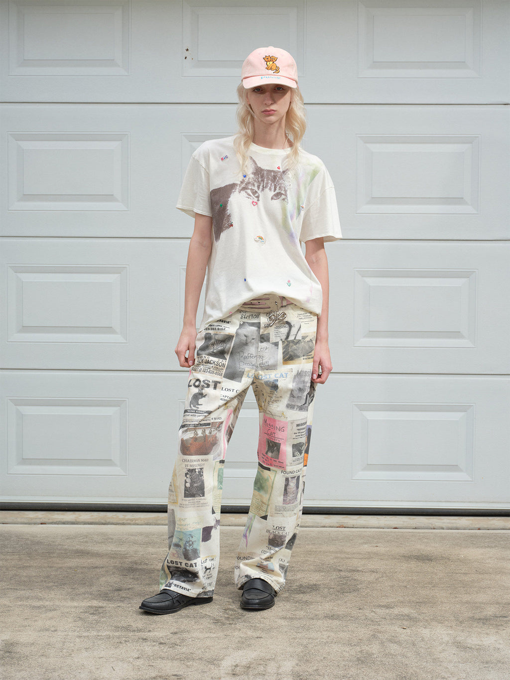 SONGAADON 26FW LOST CAT digital print jeans
