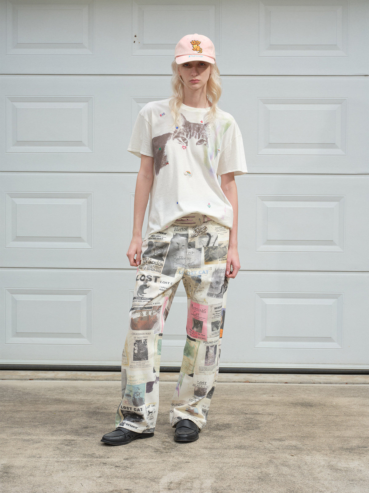 SONGAADON 26FW LOST CAT digital print jeans