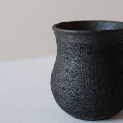 Jieduo Black Pottery Tibetan Area Handmade Black Pottery Coffee Cup, Milk Tea Cup, Water Cup, 280ml