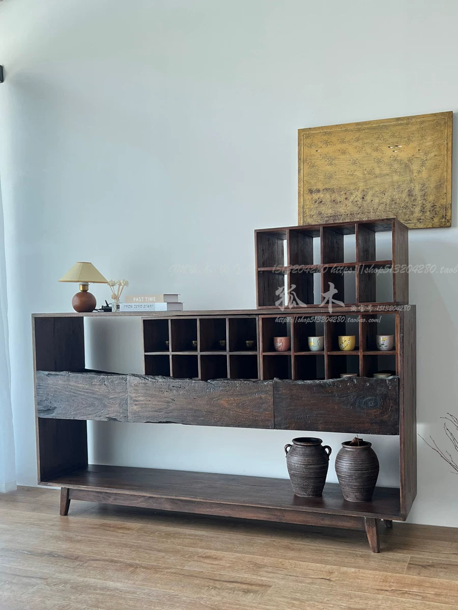 Surprise Wind Extended Ridgeline Sideboard Solid Wood Sideboard Original Design Owl Wood Drawer Sideboard Coffee Cabinet
