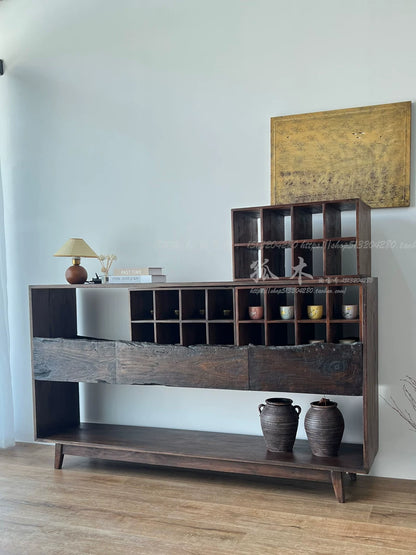 Surprise Wind Extended Ridgeline Sideboard Solid Wood Sideboard Original Design Owl Wood Drawer Sideboard Coffee Cabinet