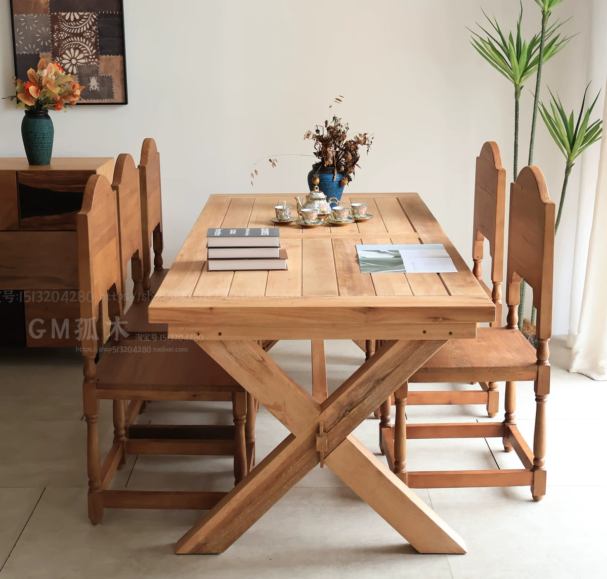 Vintage French Vintage Vintage Solid Wood Carved Dining Chair, Homestay Café Furniture, Romantic Backrest Chair