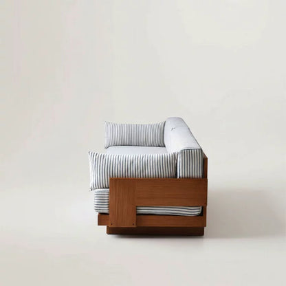 [NEVERLAND Genuine] Original Design Medieval Blue Stripe Detachable and Washable Three-Person Sofa Thoe