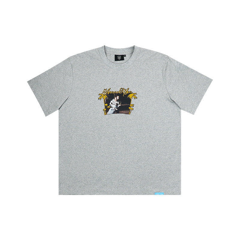 AVENUE&SON Avenue Son 2026 Cousin Character Print Skateboard Street Dance Pure Cotton Short-Sleeve T-shirt