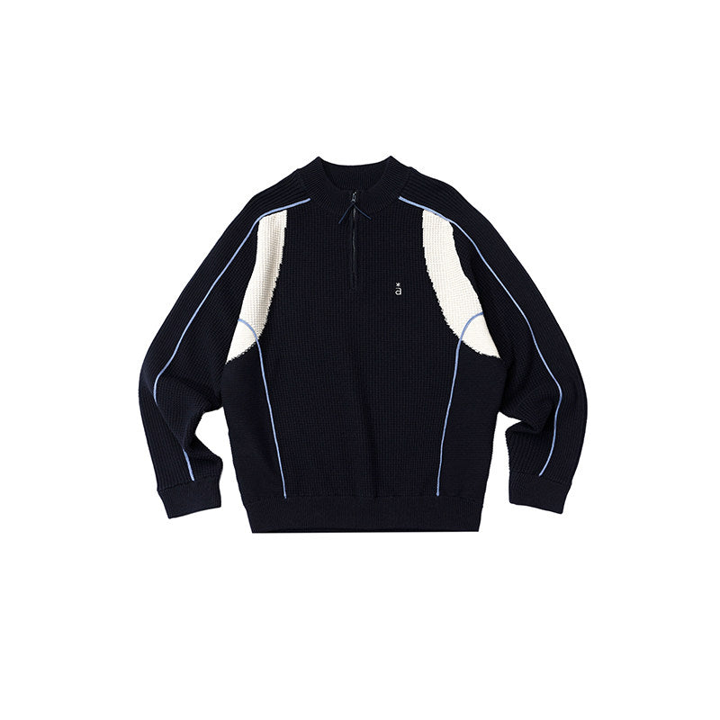 RoaringWild A Arch Roaring Beast panelled contrasting knitwear autumn/winter couple sweater men's coat
