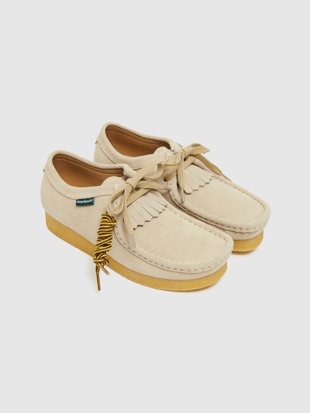 Monday Sleeping Club Sleep Academy logo embossed with retro suede cowhide kangaroo shoes