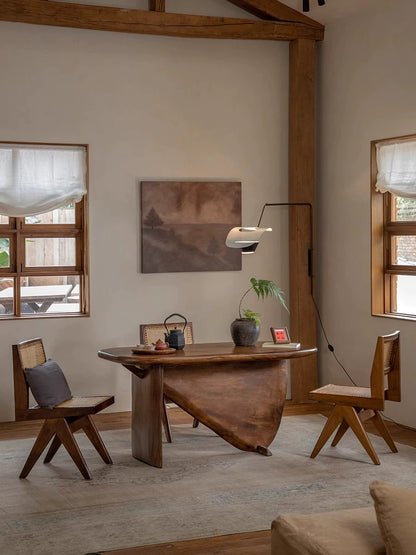 Calf Table \ Imported solid wood designer homestay creative dining table, vintage wabi-sabi style tea table workbench