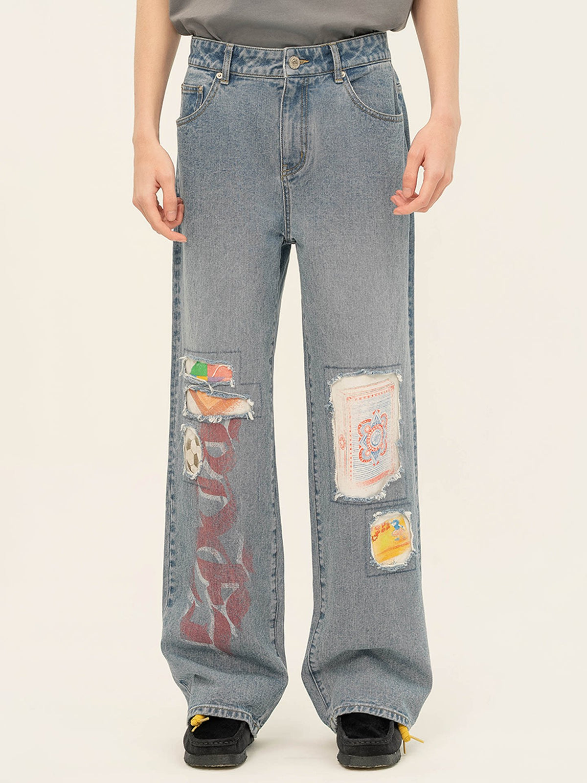 Randomevent collage ruins washed jeans street vintage