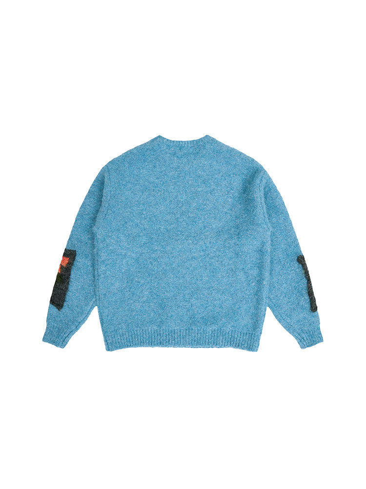 Melting Sadness knitted small floral pullover couple knit loose sweater spring top