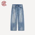 CLOTTEE by CLOT Street Ink Splash Wide-Leg Jeans for Men, New Autumn Trendy Loose Straight-Leg Long Pants K