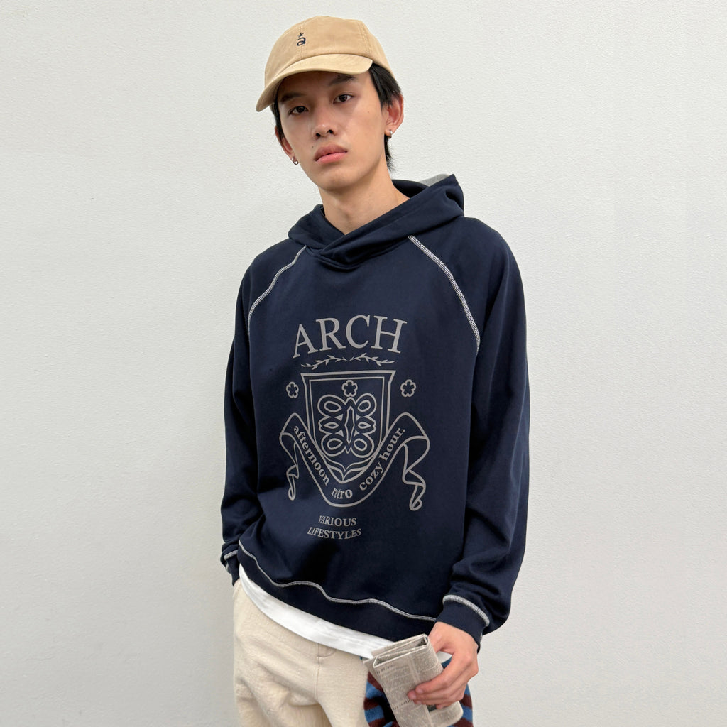 Roaringwild a Arch Beast gray loose printed top trendy American hoodie for men