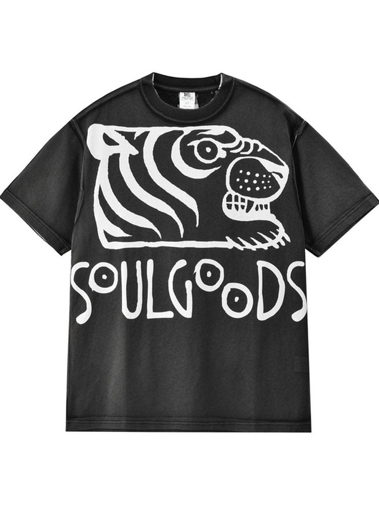 SOULGOODS AOP TIGO Big Tiger Head Print T-Shirt