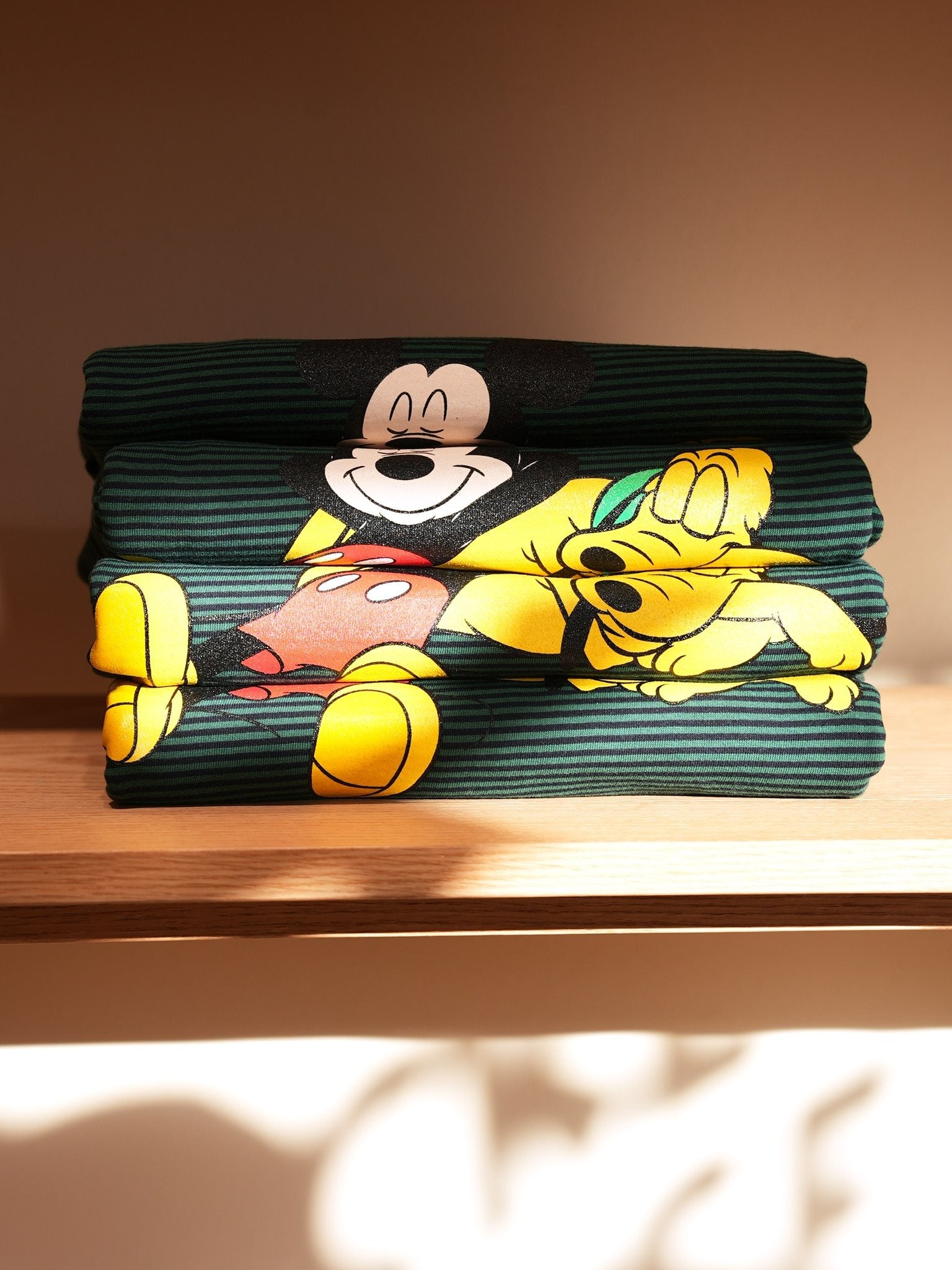 MondaySleepinClub & DISNEY collaboration series "Companion to Dream" printed striped long-sleeved T-shirt