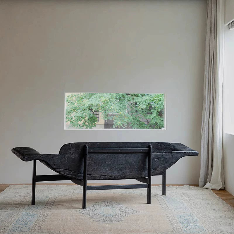 | Drunken Boat Chair\Wabi-sabi Style Carbonized Black Sofa Chair Designer Creative Homestay Hotel Leisure Chair Furniture