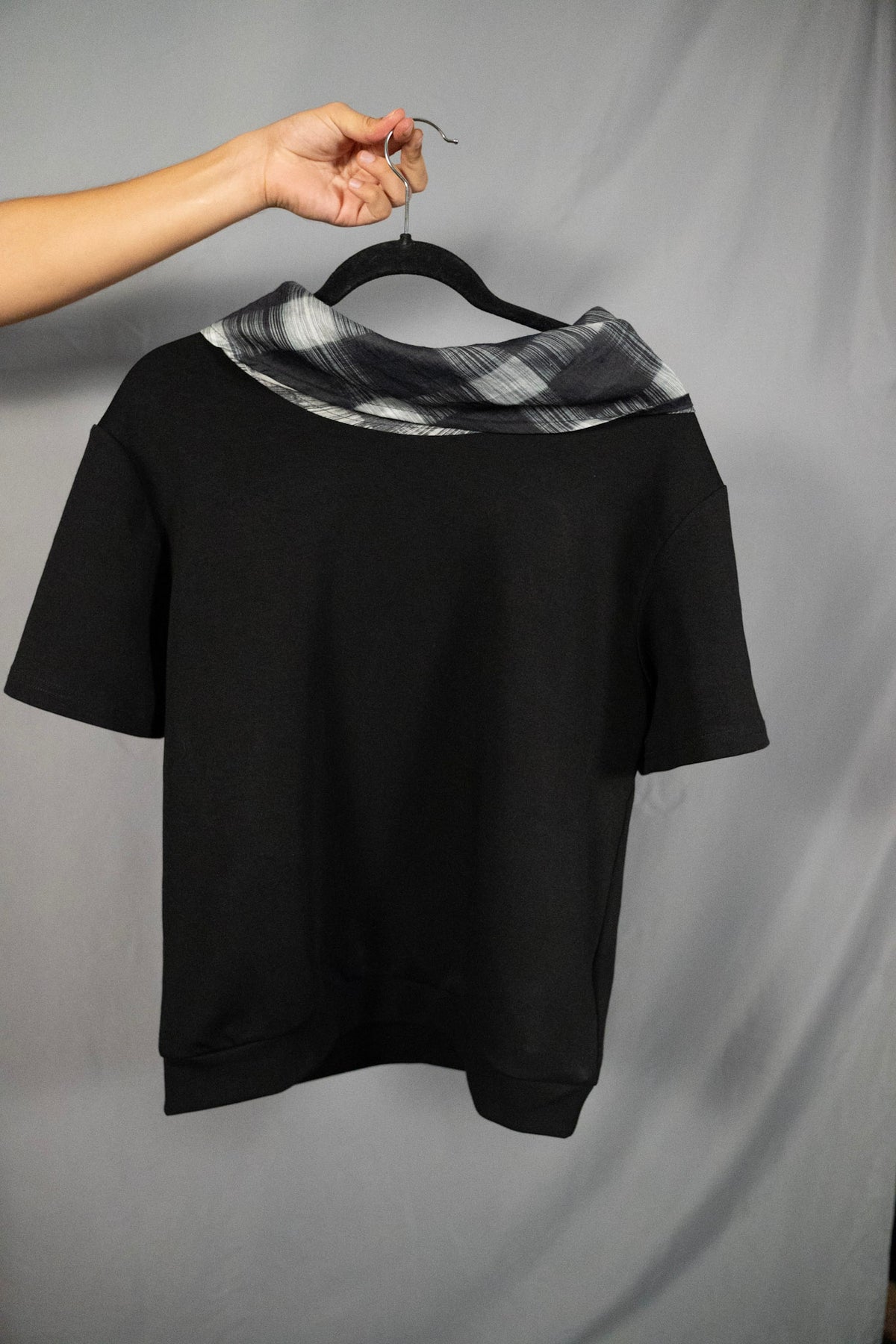 Stitched Scarf Tee Black