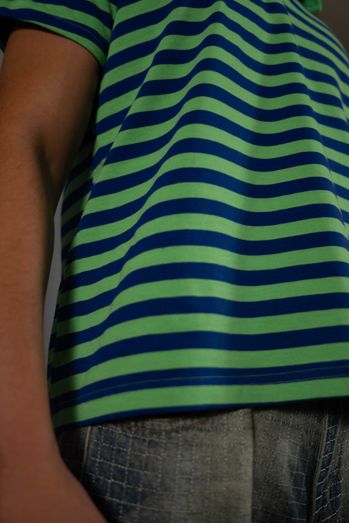 "Colors" Green&Navy striped Polo t-shirt