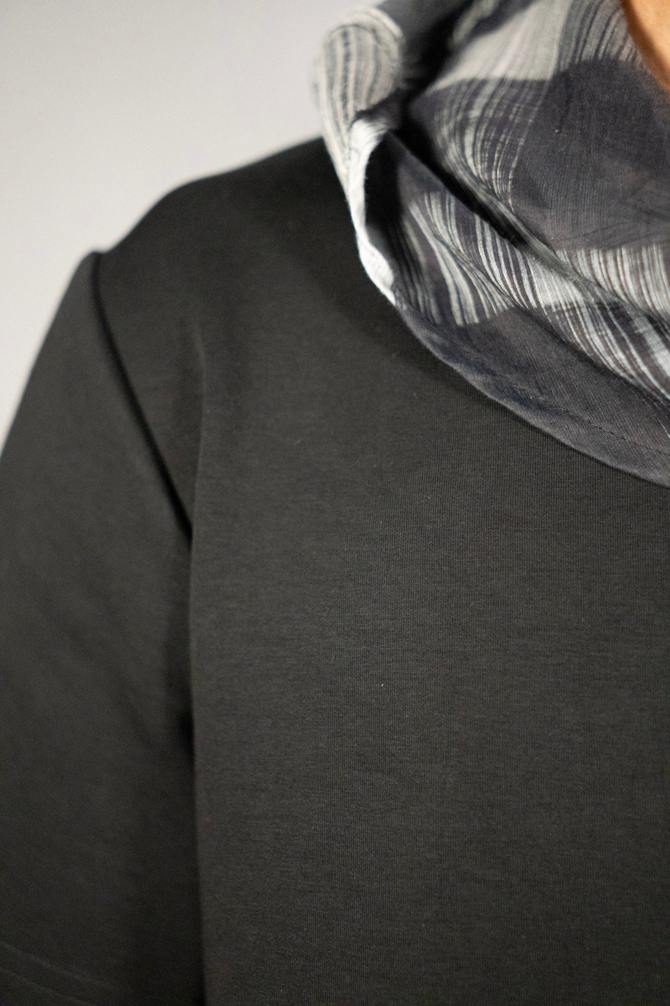 Stitched Scarf Tee Black