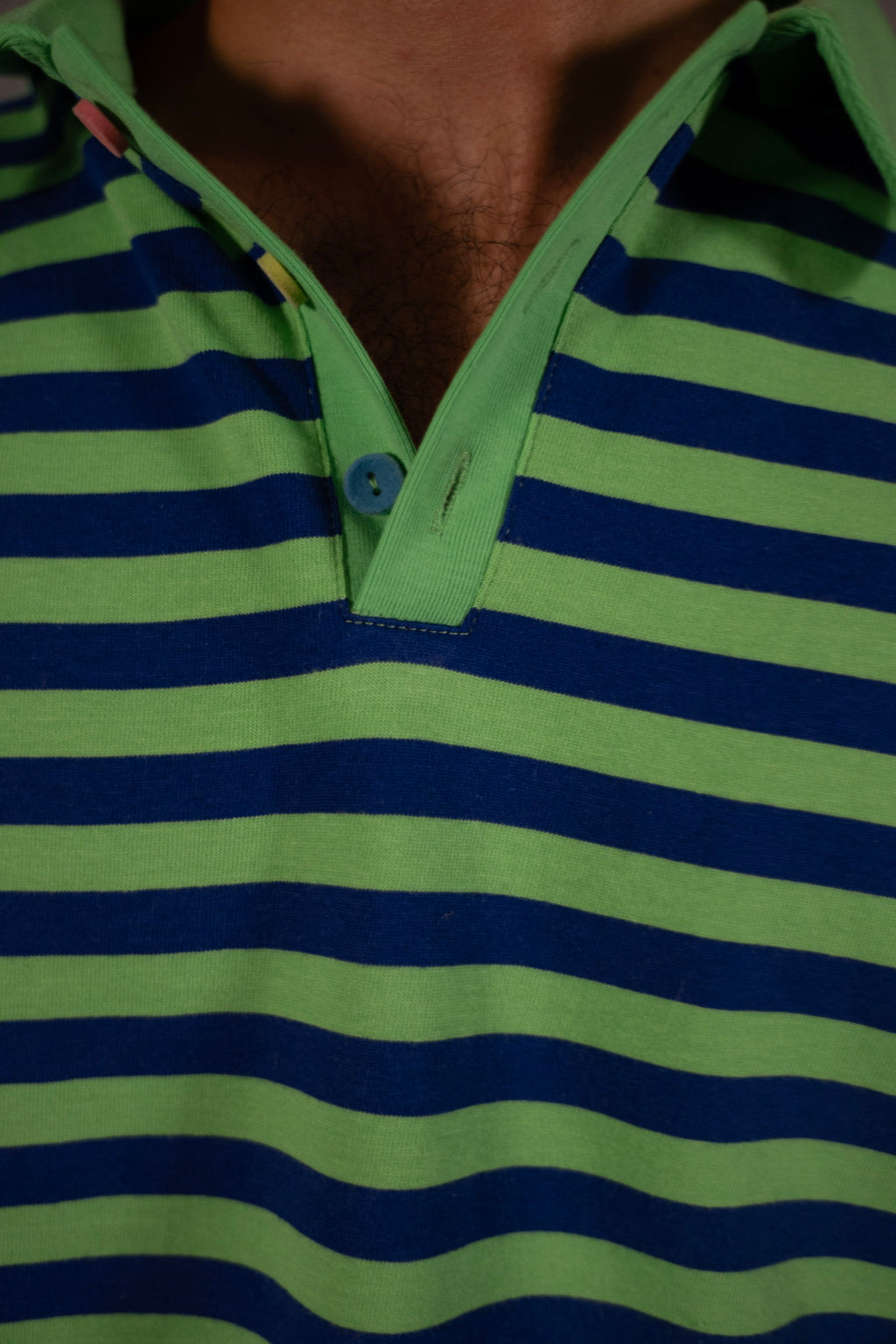 "Colors" Green&Navy striped Polo t-shirt